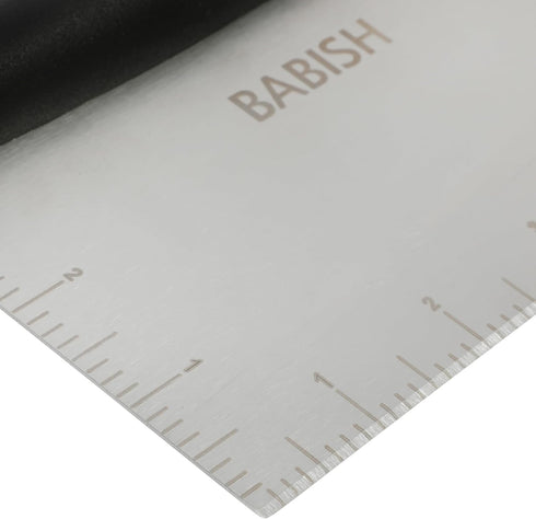 Babish Multi-Purpose Stainless Steel Scaper/Chopper with Grip, 6-Inch, Silver/Black...