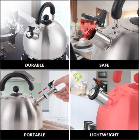 DOITOOL Tea Kettle Whistle Replacement Stainless Steel Teapot Spout Tip Water Boiling Kettle Nozzle Stovetop Teapot Warning Accessory for Kitchen ...
