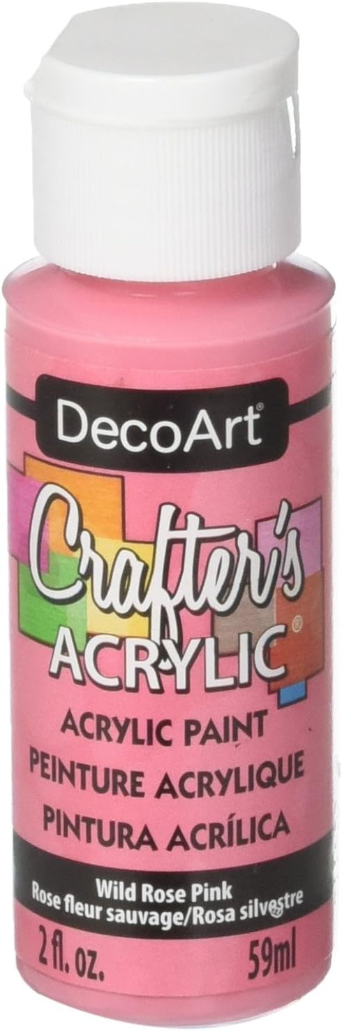 DecoArt DCA69-3 2 oz Wild Rose Acrylic Crafters Paint, 2 Fl Oz (Pack of 1), Pink...