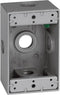 SIGMA ENGINEERED SOLUTIONS 14251-5X Metal Electrical Outlet Box, Weatherproof, Easy Mount Plug and Receptacle Protector, Gray, (5) 1/2-Inch Holes,...