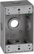 SIGMA ENGINEERED SOLUTIONS 14251-5X Metal Electrical Outlet Box, Weatherproof, Easy Mount Plug and Receptacle Protector, Gray, (5) 1/2-Inch Holes,...