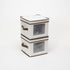 Household Essentials 534 Dinnerware Storage Box with Lid and Handles | Chest for Salad Plates | Natural Canvas with Brown Trim...