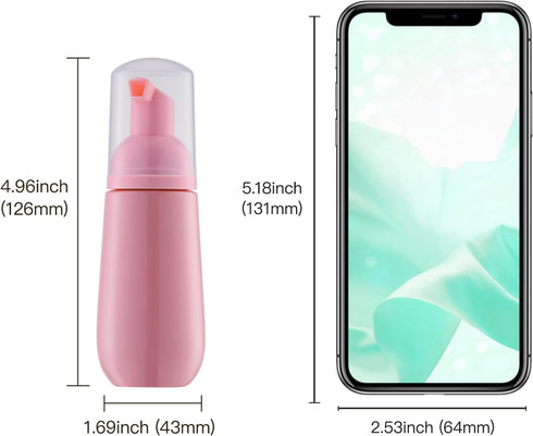2oz Foam Bottle, Empty Travel Foaming Pump Dispenser for Hand Soap, Lash Cleanser, Shampoo (3PCS, Pink)...