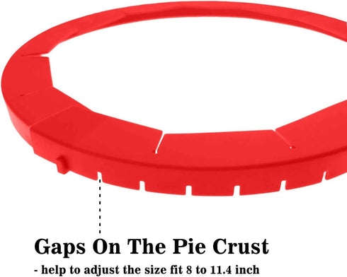 Adjustable Silicone Pie Crust Shields - Baking Protectors Cover Ring Fits 8-11.4 Inch Pies...