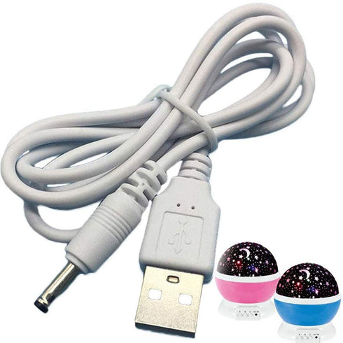 USB Charging Cable for Constellation Night Light,Baby Kids Lamp,Moon Star Sky Projector Rotating Cosmos USB to DC 3.5 Cable...