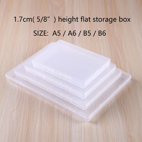 A5 Clear Plastic Storage Box, 6 x 8 Inch Flat Case Holder for Beads/Tools/Letters/Papers...
