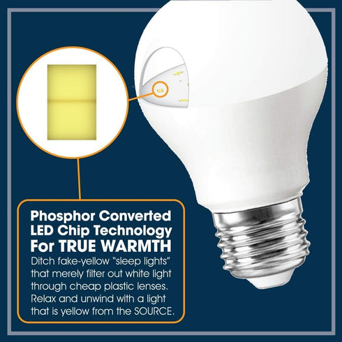 Miracle LED 9W Sleep Study Blue Light Blocking Bulb to Aid Unwinding and Relaxation for Bedtime (2-Pack), Amber Glow...