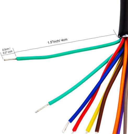 iKKEGOL OBD OBDII J1962 Male Connector to Open Plug Wire, OBD Diagnostic Extension Cable OBD2 Pigtail, DIY Mobley USB Adapter (30cm/12'')...