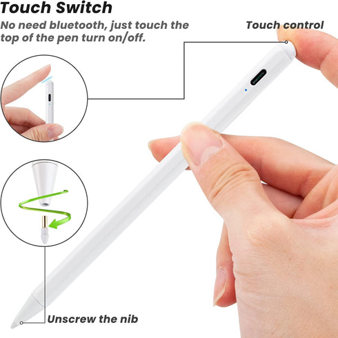 Stylus for iPad Mini 6/5 Generation Pnecil,Magnetic and Palm Rejection with POM Tip Active Stylus Pen for iPad Mini 6th/5th Gen Pencil,White...