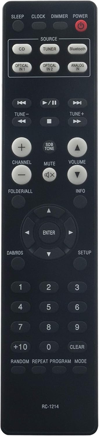 RC-1214 Replaced Remote fit for Denon CD Receiver HiFi System RCDM41 RCD-M41 RCD-M41DAB DM41 D-M41...