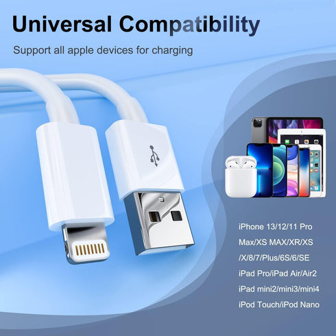 iPhone Charger, Lightning Cable Apple MFi Certified iPhone Charger Cord 3/3/6/6/10FT Compatible with iPhone 14 13 12 11 Pro Max XR XS X 8 7 Plus 6...