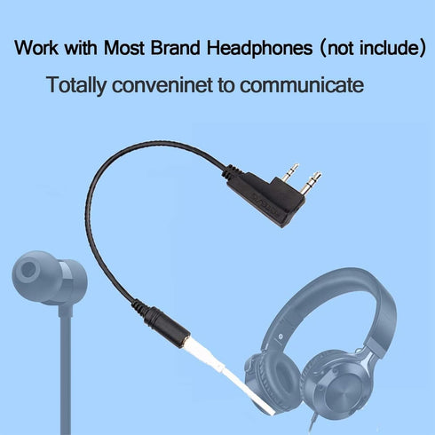 Retevis Earpiece Adapter,2 Pin to 3.5mm Walkie Talkies Headset Adapter Only Fit RT21 RT22 RT27 RT7 H-777 H777S RT18 RT19 RT22S (Not Fit for Other ...