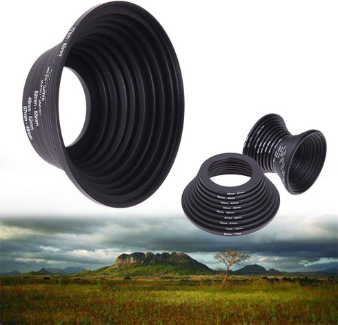 18Pcs Filter Ring Adapter Set, 37-82mm Metal Step Up/Down Rings Lens Adapter Filter Set Compatible with Digital SLR Camera...