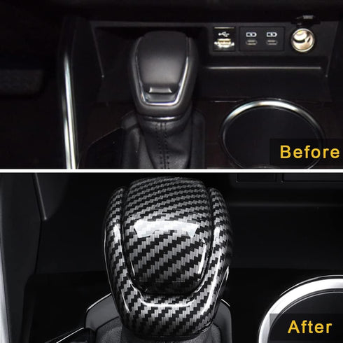 Gear Shift Knob Cover for 2020 2021 2022 2023 2024 Toyota Highlander/RAV4/2022 2023 Harrier Venza Interior Accessories Protector, ABS Carbon Fiber...