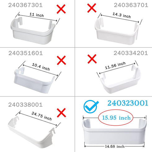 240323001 Refrigerator Door Bin, Refrigerator Side Shelf Replacement Part, (15.95in long), Fit for frigidaire kenmore, Replace AP2115741, PS429724, AH429724, 240323007, (DON’T fit freezer door)