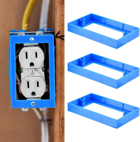 1/2" Receptacle Outlet Box Extender, 3pcs Single Gang Electrical Outlet Extender, Shallow Surface Box Extender, for Electrical Box and Electrical ...