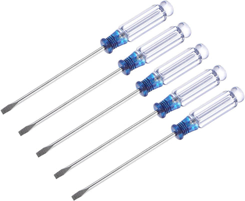 uxcell Mini Slotted Screwdriver, 3.0mm Flat Head 127mm Length for Small Appliances Repair, 5 Pcs...