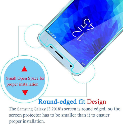 [2 Pack Tempered Glass Screen Protector Frontier Protective Protector for Samsung Galaxy J3 2018 SM-j337a SM-j337...