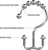 Amazer Shower Curtain Rings, Rust-Resistant Metal Double Shower Hooks for Curtain Rolling Shower Curtain Hooks Rings Shower Rings for Bathroom Sho...