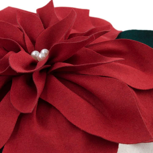 Christmas 3D Flower Accent Pillow Cover Festival Red Floral Throw Pillow Case Decorative Cushion Cover for Sofa Couch Bed Living Room Home Decor 1...