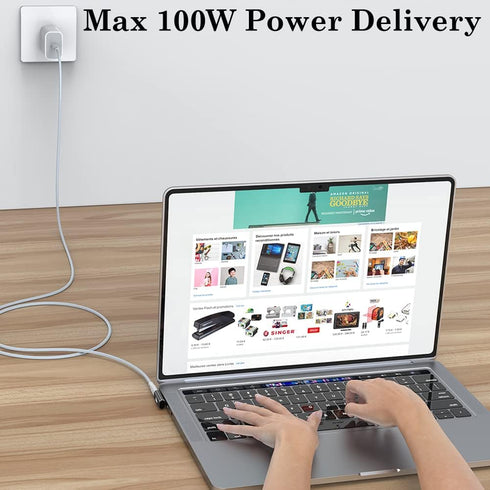 AuviPal 90 Degree USB C Adapter (2 Pack), 40Gbps USB C Male to USB C Female Right Angle Connector Extender for MacBook, iMac, iPad, Meta Quest, Ta...