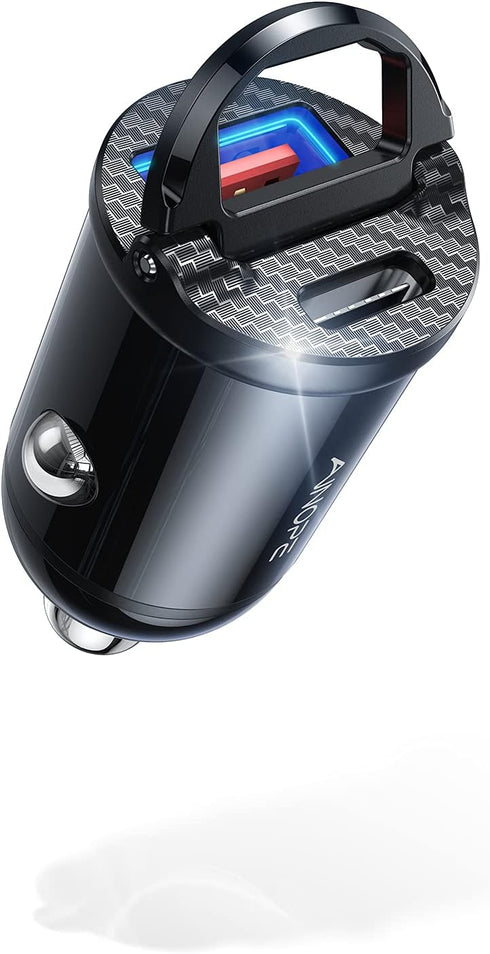 AINOPE USB C Car Charger Fast Charge, 60W Smallest USB Car Charger Flush Fit 30W QC&30W PD Fast Cigarette Lighter USB Charger Compatible with iPho...