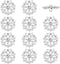 FINGERINSPIRE 12 Pcs Flower Rhinestone Shank Buttons 1.1" Clear Crystal Floral Sew On Button with 1-Hole Rhinestone Silver Alloy Button Flatback C...