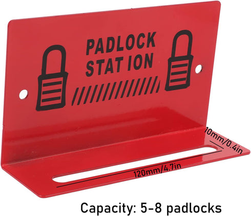 Lockout Tagout Station, Padlock Station 4.7in Length 0.4in Width Alloy Steel Holds up to 8 Lockout Locks, Lockout Tagout Locks Station for Machine...
