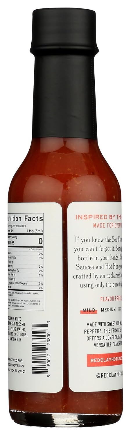 Original Hot Sauce by Red Clay Hot Sauce, Southern Style Condiment and Marinade, Gluten Free, Sugar Free, Keto Friendly, Sustainably Sourced, Mild...
