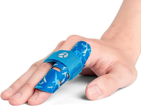 Kuangmi Finger Sleeve Support Protector Finger Splint Brace Use for Pain Relief and Preventing Sports Injuries?L/XL, Blue...