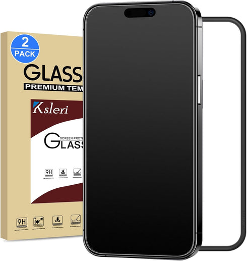 2 Pack Matte Glass Screen Protector for iPhone 15 Pro Max 6.7-inch 2023 with Easy Installation Frame, Anti-Glare Anti-Fingerprint, No Dazzling, 9H...