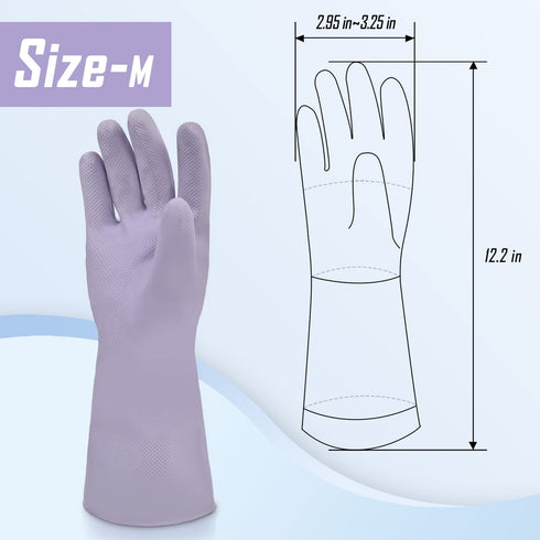 Cleanbear Rubber Gloves without Smell Reusable Househould Gloves Latex Free Gloves for Dish Washing and Home Cleaning 3 Pairs of Cleaning Gloves w...