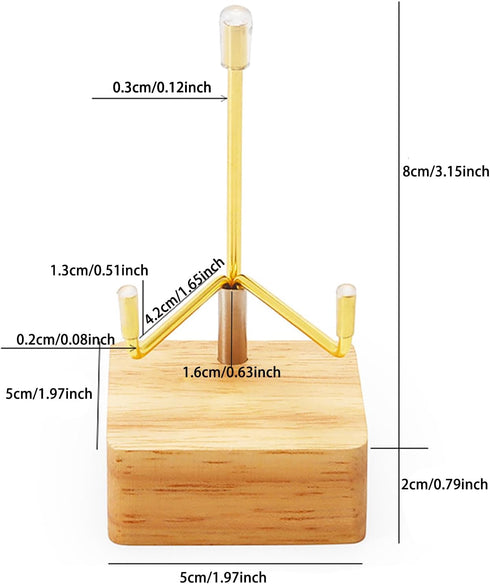 4 Pcs Rock Display Stand with Wooden Base Adjustable Metal Arm Display Stand Easel Crystal Display Stand Small Rock Collection Display Mineral Dis...