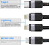 iPhone Charging Multi 4-in-1 USB Long Cable,3M/10Ft Nylon Braided Universal Phone Charger Cord USB C/Micro USB/Lightning*2 Connector Adapter for i...