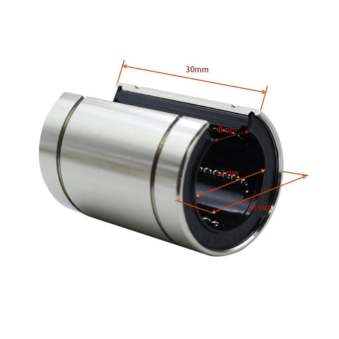 LM12UUOP Linear Ball Bearings Open Type Linear Motion Ball Bearing Nickel Plated 12mm Bore Dia, 21mm OD, 30mm Length (Pack:4pcs)...