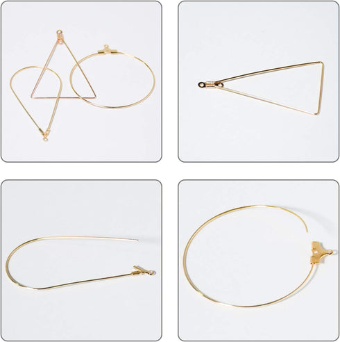 TopBine Earrings Beading Hoop Set for Jewelry Making,Earring Finding Beading Hoop Earrings Bulk for DIY Craft Earring Jewelry Making (Round/Square...