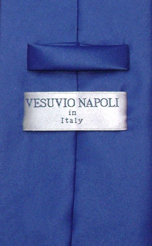 Vesuvio Napoli NeckTie Solid ROYAL BLUE Color Men's Neck Tie...