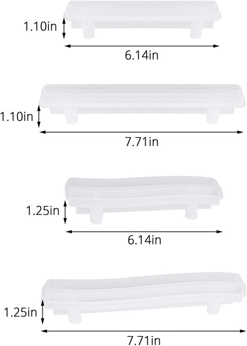 Gartful 4PCS Handle Molds for Resin Casting, Epoxy Resin Handle Molds for Serving Board, Agate Platter, Jewelry Tray, Cabinet Cupboard, Home Decor...