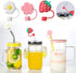 Cute Heart-shaped Straw Cover Cap for Stanley Cup, Reusable Silicone Straw Topper, 10mm Dust-Proof Silicone Straw Cover Cute Tumbler Cup Accessori...