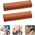 1Pair PU Leather and Soft Rubber Bicycle Mountain Bike Handlebar Grips (Light Brown)...
