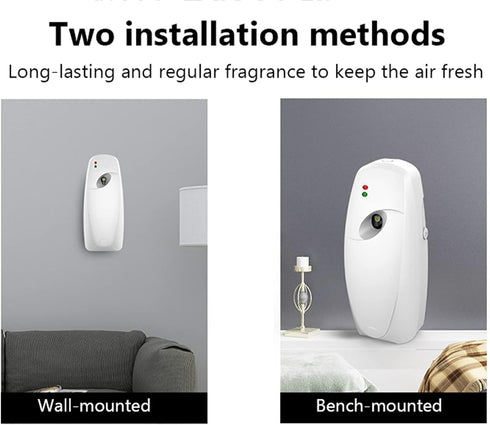Automatic Wall Air Freshener, Timed Air Freshener Dispenser Indoor Wall Mounted Adjustable Air Freshener Fragrance Aerosol Spray Dispenser 300mL...