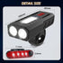 USB Rechargeable Bike Lights Set, 6 Modes Bicycle Front Headlight and Back Taillight, 3000LM Water Resistant Bicycle Lights Front and Rear for Nig...