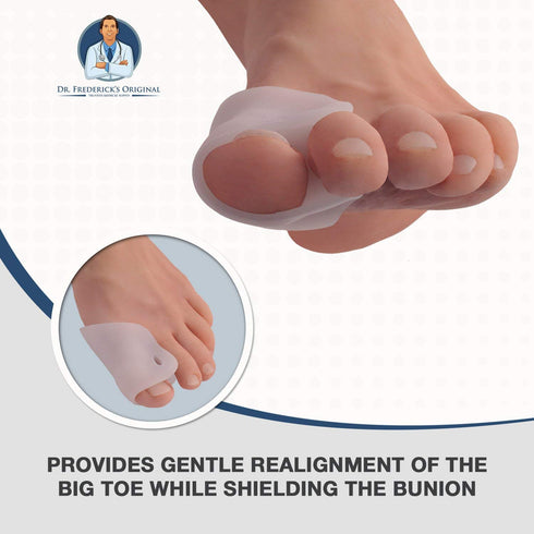Dr. Frederick's Original Covered Toe Spacers - Gel Shields - 4 Pieces - Bunion Pain Relief...