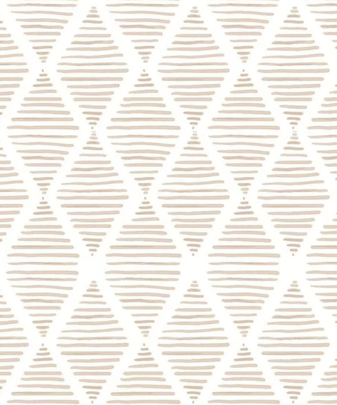 Yun-aeon 17.7" X 120" White and Beige Stripe Peel and Stick Wallpaper Modern Diamond Contact Paper Geometric Removable Wallpaper Self Adhesive Wal...