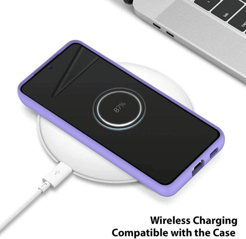 ZUSLAB Nano Silicone Compatible with Samsung Galaxy S21 Ultra 5G Case Liquid Silicone Rubber Shockproof Soft Full Protection Case - Purple...