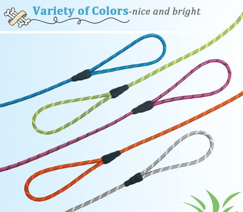 1/5", 1/3" Rope Dog Leash 6 Foot, Lightweight Sturdy Dog Walking Leash with Rotating Metal Clip, Multi-Color Pet Leash for Small Medium Dogs, Cats...