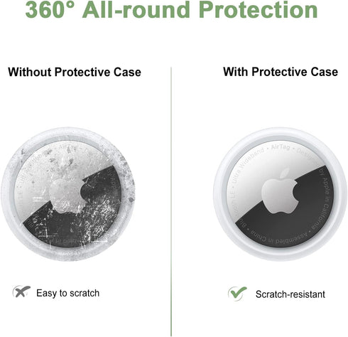 AirTag Holder Case, 1 Pack Waterproof Plastic Air Tag Key Ring Case with Loop, Anti-Scratch and Shockproof AirTag Holder Protective Accessory for ...