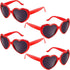 4 Pack Red Heart Sunglasses for Women Retro Red Heart Shaped Glasses Vintage Trendy Love Sunglasses Party Favors Supplies...