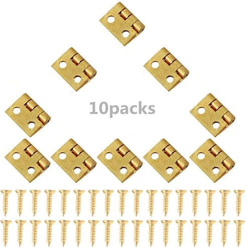 Mini Hinge Clips Dollhouse Furniture Jewelry Wooden Box Cabinet Door Brass Hinges Miniature Accessories Wooden Music Box Wine Case Hinge with Scre...