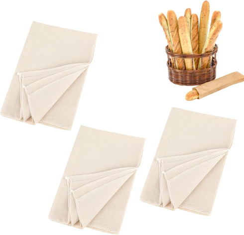 3Pcs Linen Cloth for Bread Baking 14x18 Inches Tea Towels for Baking Sourdough Bread Proofing Towel Pastry Cloth for Dough, Baguettes, Loaves, Pas...
